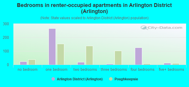 Bedrooms in renter-occupied apartments in Arlington District (Arlington)