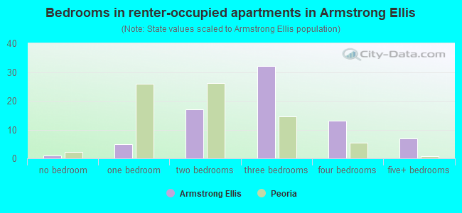Bedrooms in renter-occupied apartments in Armstrong Ellis