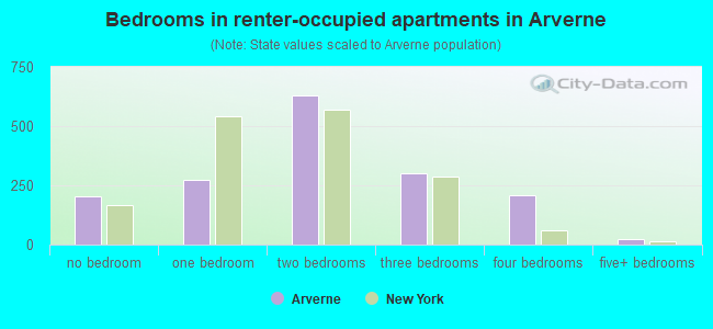 Bedrooms in renter-occupied apartments in Arverne