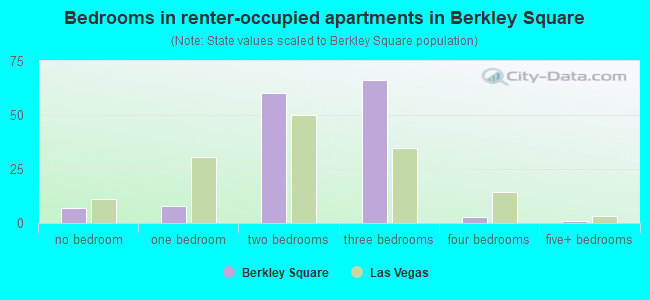 Bedrooms in renter-occupied apartments in Berkley Square