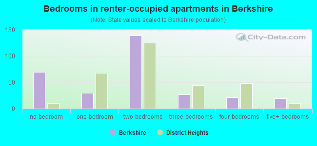 Bedrooms in renter-occupied apartments in Berkshire
