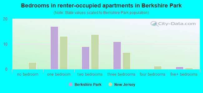 Bedrooms in renter-occupied apartments in Berkshire Park