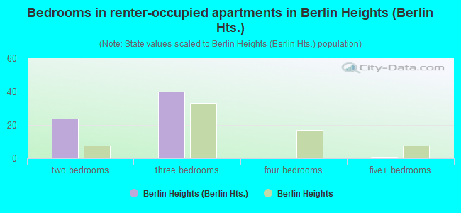 Bedrooms in renter-occupied apartments in Berlin Heights (Berlin Hts.)