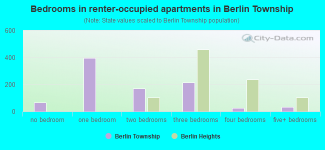 Bedrooms in renter-occupied apartments in Berlin Township