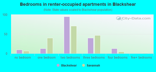 Bedrooms in renter-occupied apartments in Blackshear
