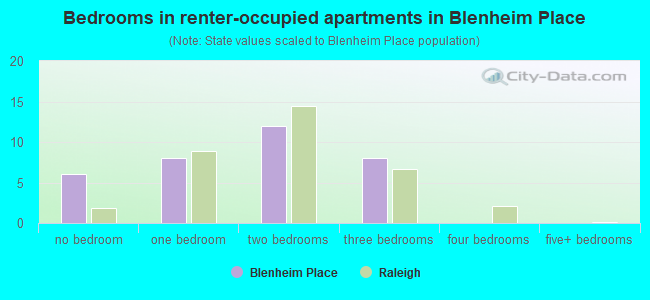 Bedrooms in renter-occupied apartments in Blenheim Place