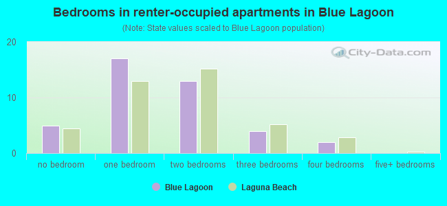 Bedrooms in renter-occupied apartments in Blue Lagoon