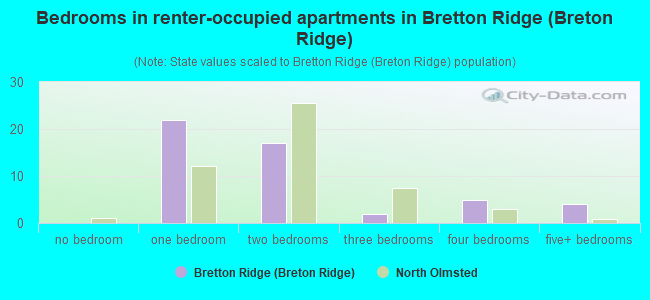 Bedrooms in renter-occupied apartments in Bretton Ridge (Breton Ridge)