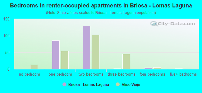 Bedrooms in renter-occupied apartments in Briosa - Lomas Laguna