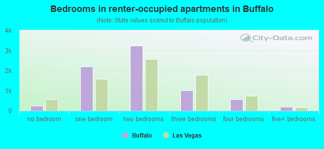 Bedrooms in renter-occupied apartments in Buffalo