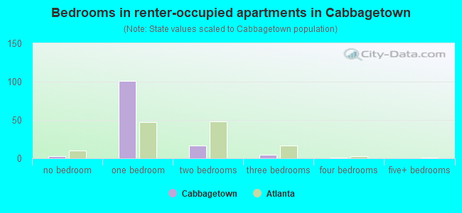 Bedrooms in renter-occupied apartments in Cabbagetown