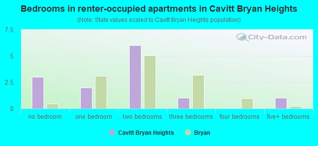 Bedrooms in renter-occupied apartments in Cavitt Bryan Heights
