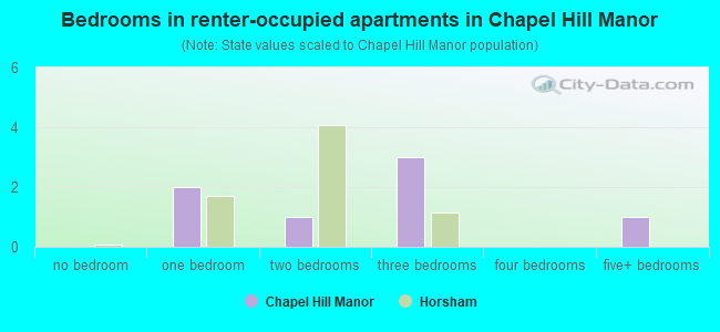 Bedrooms in renter-occupied apartments in Chapel Hill Manor