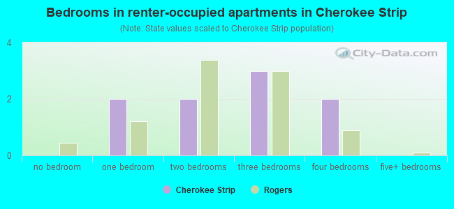 Bedrooms in renter-occupied apartments in Cherokee Strip