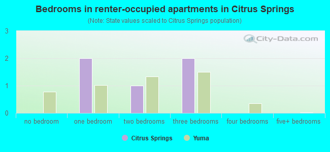 Bedrooms in renter-occupied apartments in Citrus Springs