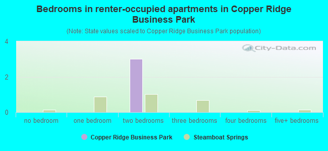 Bedrooms in renter-occupied apartments in Copper Ridge Business Park