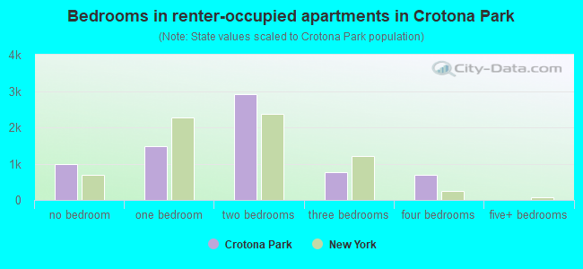 Bedrooms in renter-occupied apartments in Crotona Park
