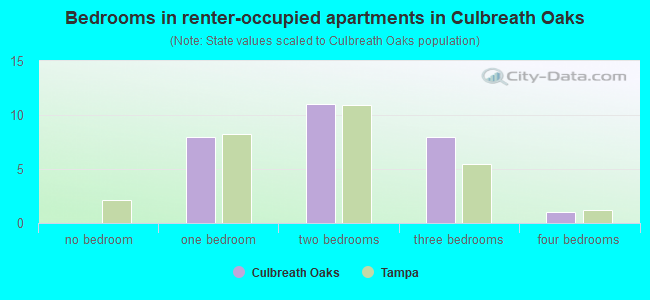 Bedrooms in renter-occupied apartments in Culbreath Oaks