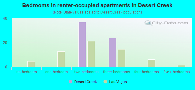 Bedrooms in renter-occupied apartments in Desert Creek