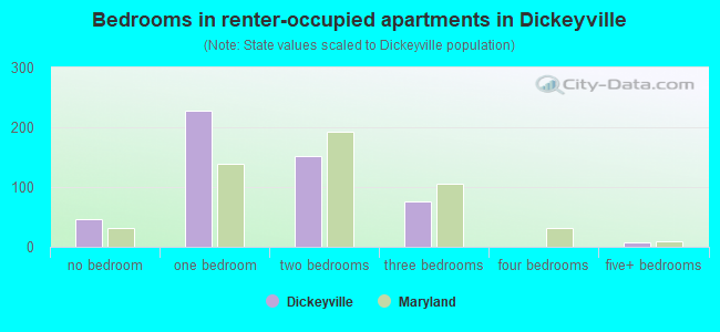 Bedrooms in renter-occupied apartments in Dickeyville