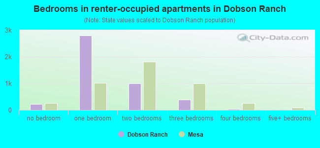 Bedrooms in renter-occupied apartments in Dobson Ranch