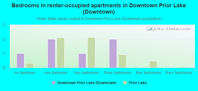 Bedrooms in renter-occupied apartments in Downtown Prior Lake (Downtown)
