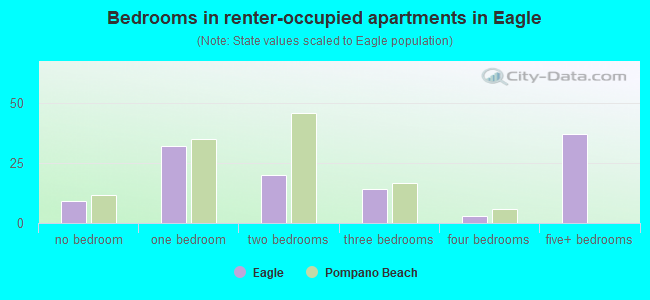 Bedrooms in renter-occupied apartments in Eagle