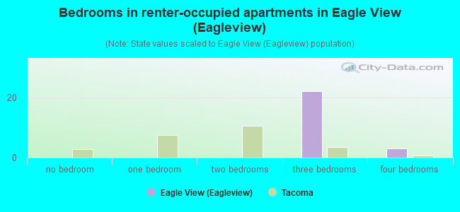 Bedrooms in renter-occupied apartments in Eagle View (Eagleview)
