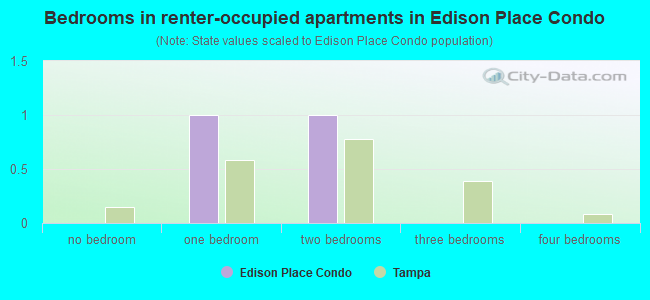 Bedrooms in renter-occupied apartments in Edison Place Condo
