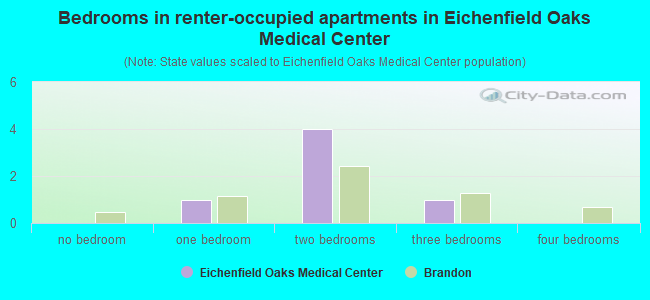 Bedrooms in renter-occupied apartments in Eichenfield Oaks Medical Center