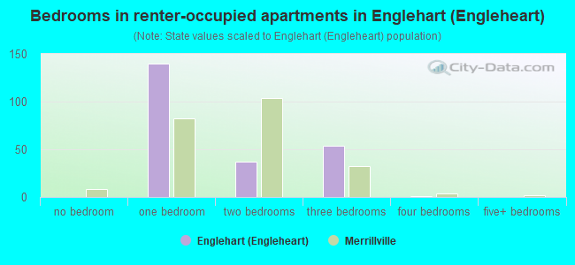 Bedrooms in renter-occupied apartments in Englehart (Engleheart)