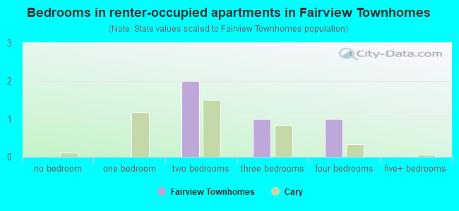 Bedrooms in renter-occupied apartments in Fairview Townhomes