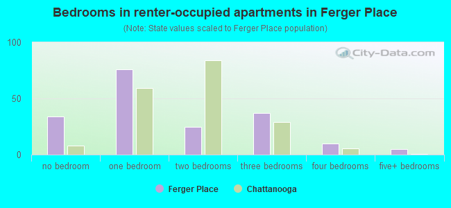 Bedrooms in renter-occupied apartments in Ferger Place
