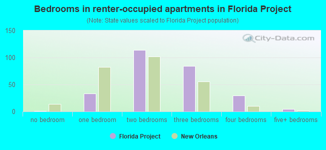 Bedrooms in renter-occupied apartments in Florida Project