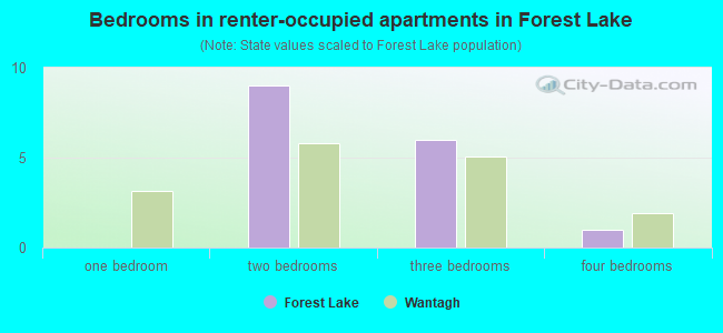 Bedrooms in renter-occupied apartments in Forest Lake