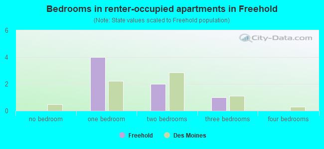 Bedrooms in renter-occupied apartments in Freehold
