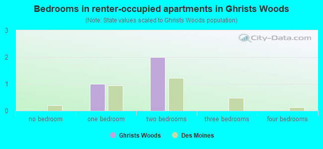 Bedrooms in renter-occupied apartments in Ghrists Woods