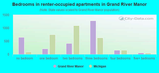 Bedrooms in renter-occupied apartments in Grand River Manor