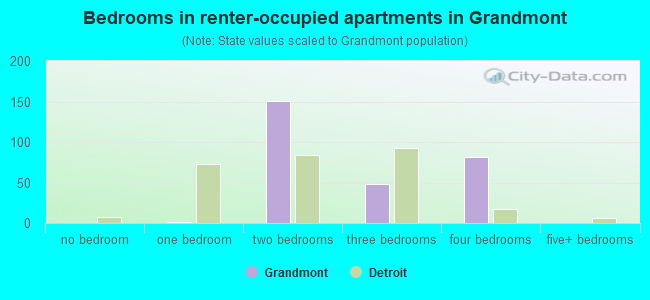 Bedrooms in renter-occupied apartments in Grandmont