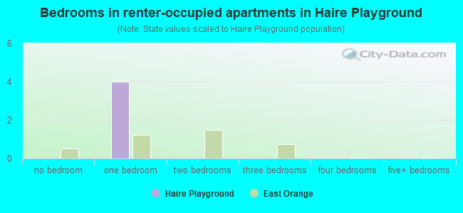 Bedrooms in renter-occupied apartments in Haire Playground