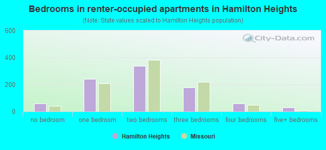 Bedrooms in renter-occupied apartments in Hamilton Heights