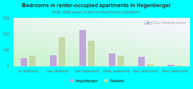 Bedrooms in renter-occupied apartments in Hegenberger