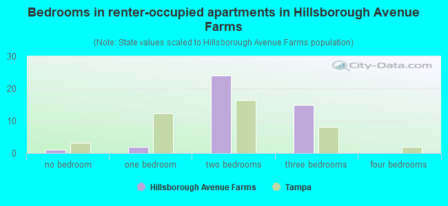Bedrooms in renter-occupied apartments in Hillsborough Avenue Farms