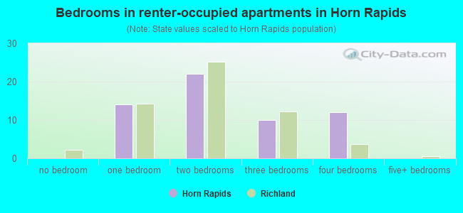 Bedrooms in renter-occupied apartments in Horn Rapids