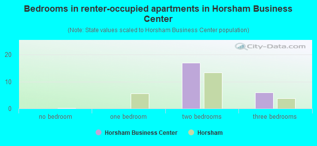 Bedrooms in renter-occupied apartments in Horsham Business Center