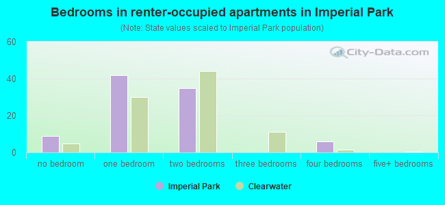 Bedrooms in renter-occupied apartments in Imperial Park