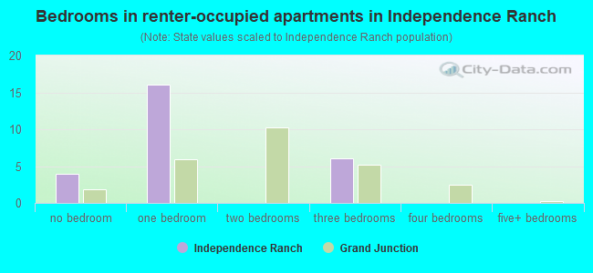 Bedrooms in renter-occupied apartments in Independence Ranch