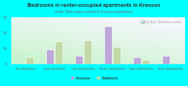 Bedrooms in renter-occupied apartments in Kresson
