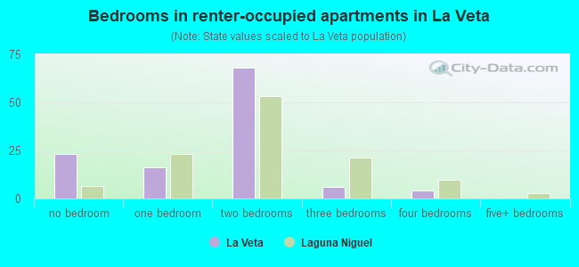 Bedrooms in renter-occupied apartments in La Veta