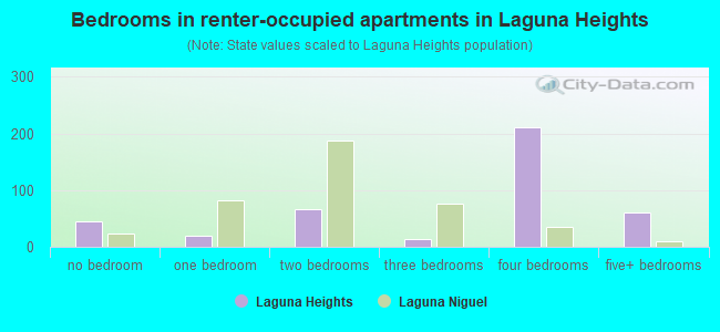 Bedrooms in renter-occupied apartments in Laguna Heights